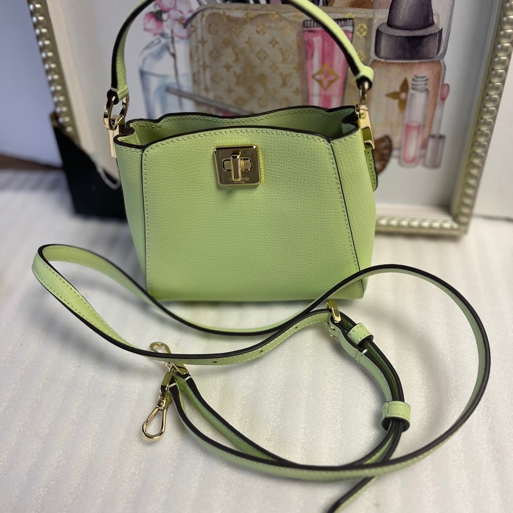 NWT Kate Spade Phobe mini Green Handbag 2 way top handle Crossbody Bag